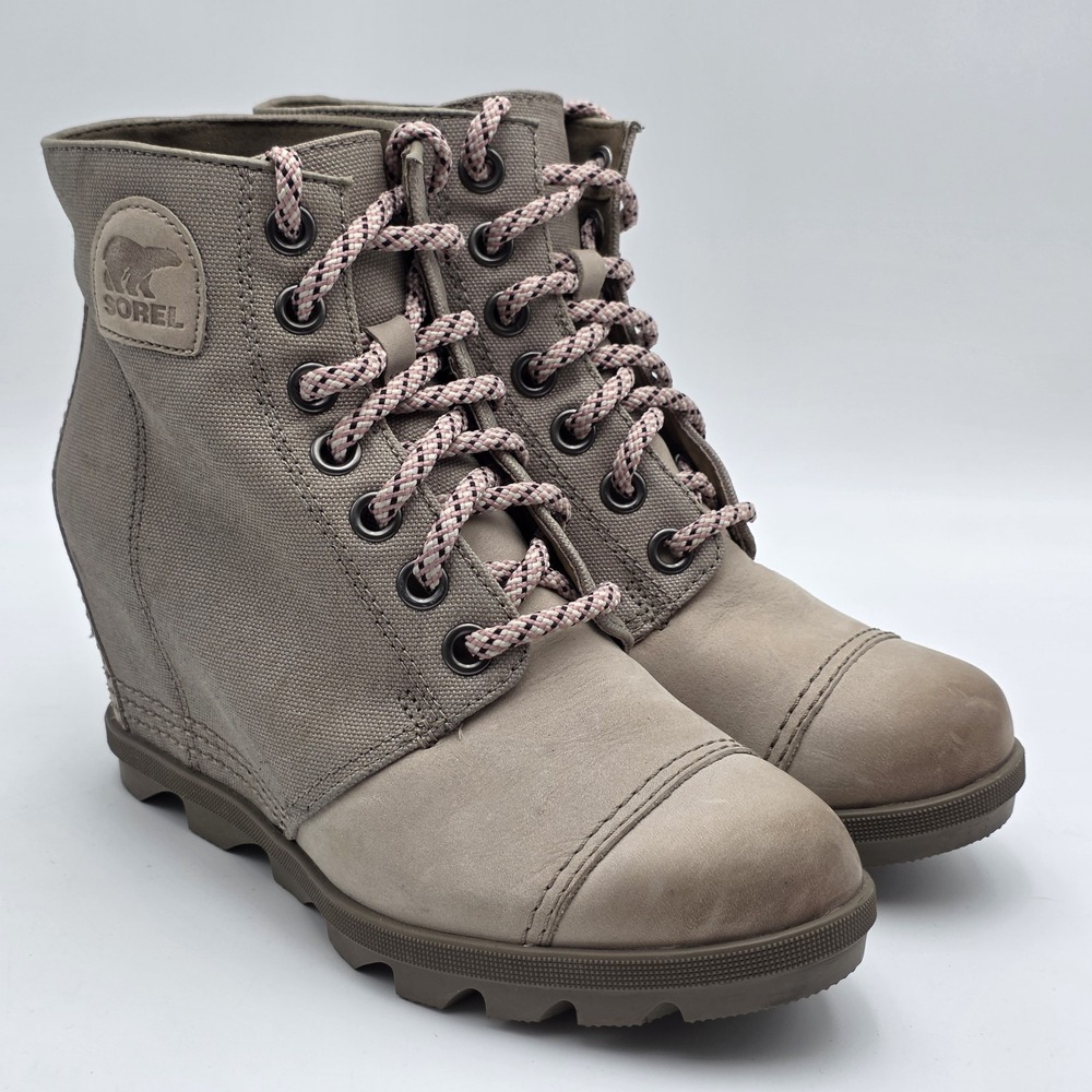 Sorel Joan of Arctic Wedge II PDX Bootie Women's 9.5 Omega Taupe Wet Sand READ
